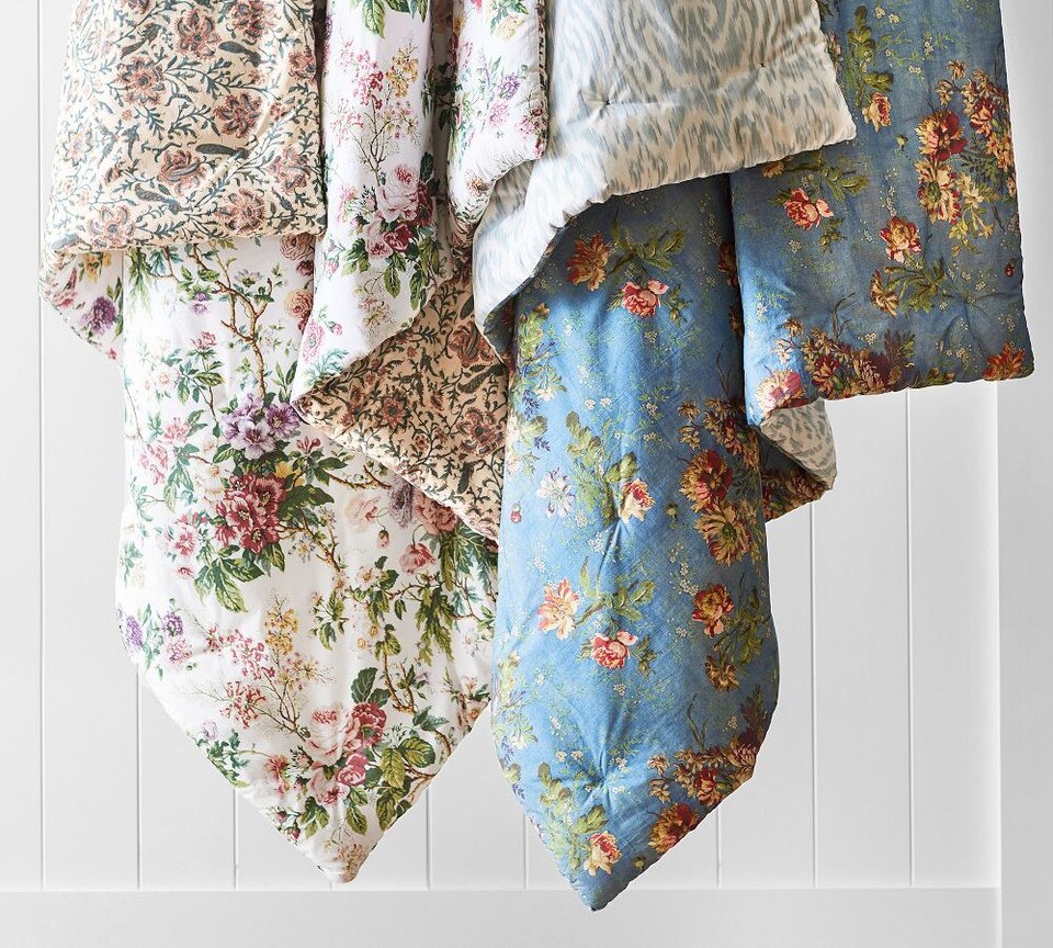 Eloise Garden Reversible Percale Coverlet Pottery Barn Australia